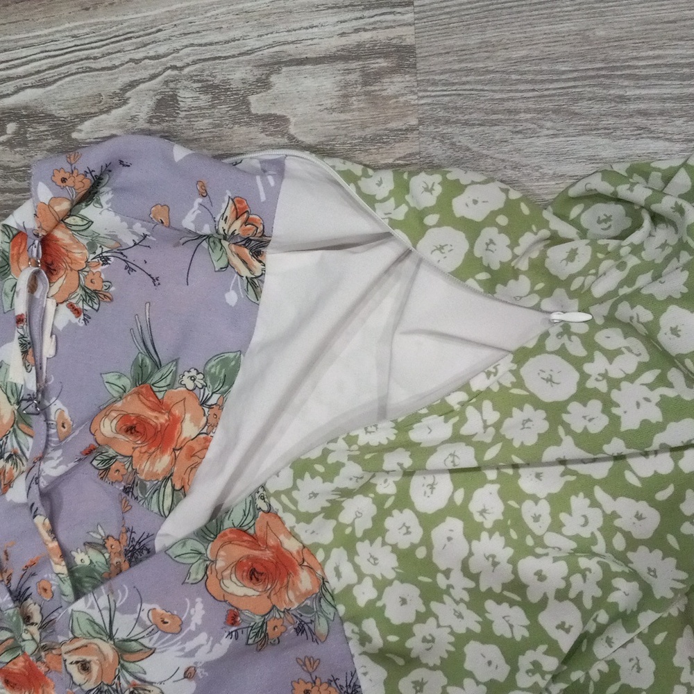 MELLODAY Two Tone Floral Print Women's Empire Waist Midi Dress Size S - Picture 13 of 15